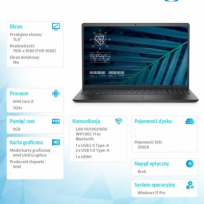 Laptop Dell Vostro 3510 15.6 FHD i3-1115G4 8GB 256GB SSD FPR BK Win11Pro 3Y ProSupport [PROMOCJA PYSZNE]